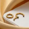 Wholesale 316 Stainless Steel Round IG Style Hoop Earrings For Women's