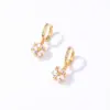 Wholesale 1 Pair Casual Sweet Round Plating Inlay Copper Zircon Gold Plated Drop Earrings