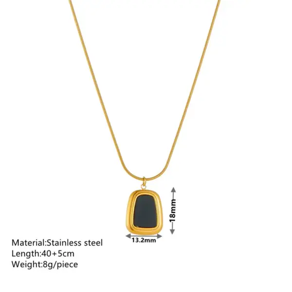 Wholesale 304 Stainless Steel Square PVD Coated Acrylic 18K Real Gold Plated Simple Style Classic Style Waterproof Non Tarnish Plating Gold Jewelry Set