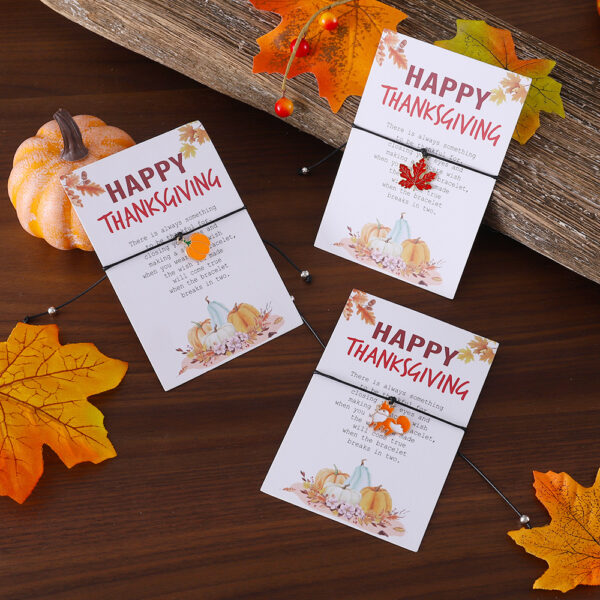 Wholesale Thanksgiving Maple Leaf Turkey Pine Cone Bracelet