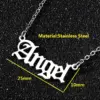 Wholesale 201 Stainless Steel 18K Gold Plated Fashion Korean Style Plating Letter Pendant Necklace