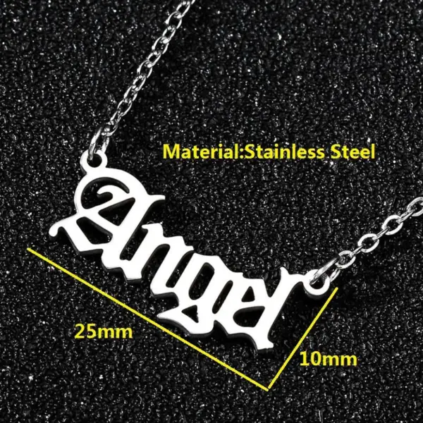 Wholesale 201 Stainless Steel 18K Gold Plated Fashion Korean Style Plating Letter Pendant Necklace