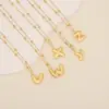 Wholesale Simple Style Letter Stainless Steel Copper Plating 18K Gold Plated Pendant Necklace