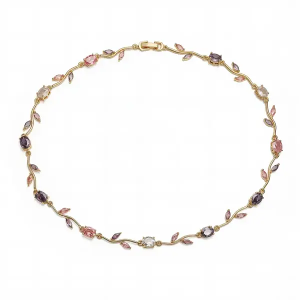 Wholesale Jewelry Elegant Luxurious Romantic Branches And Leaves Flower Copper Zircon 18K Gold Plated Plating Inlay Handmade Chain Bracelets