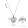 Wholesale PVD Coated Real Gold Plated Heart Shape Stainless Steel IG Style Classic Style Waterproof Non Tarnish Pendant Necklace