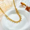 Wholesale PVD Coated 18K Gold Plated Geometric Ball 304 Stainless Steel Retro Simple Style Waterproof Non Tarnish 304 Stainless Steel Necklace