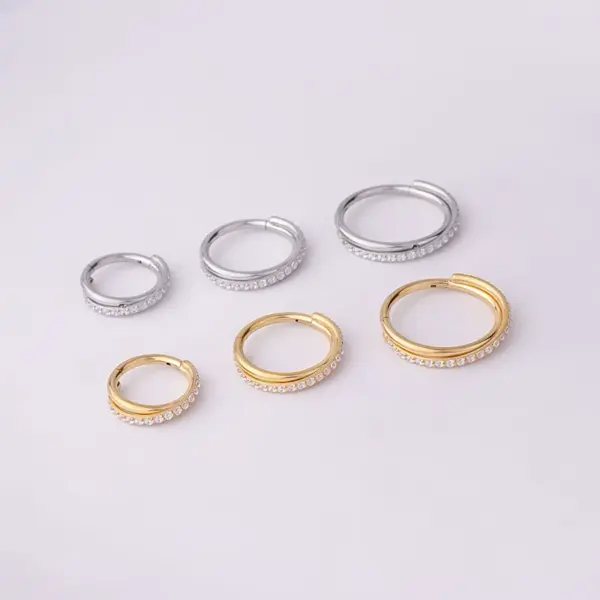316L Stainless Steel Nose Rings & Studs Geometric Circle Waterproof Non Tarnish Surgical Steel