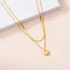 Wholesale Elegant Basic Streetwear Heart Shape Titanium Steel Plating Layered Necklaces