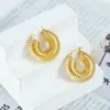 Wholesale 1 Pair Fashion U Shape Stainless Steel Plating Earrings