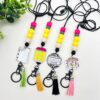 Wholesale Silicone beaded notebook lanyard keychain