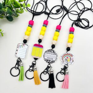 Wholesale Silicone beaded notebook lanyard keychain
