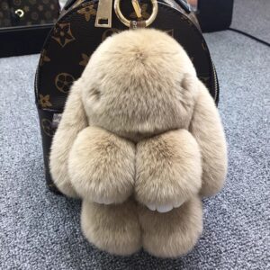 Wholesale Real Rex rabbit fur doll bunny car keychain pendant mini ear rabbit bag plush decoration rabbit
