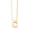 Wholesale PVD Coated Real Gold Plated 18K Gold Letter Stainless Steel Copper Basic Simple Style Waterproof Non Tarnish Stainless Steel Pendant Necklace