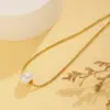Wholesale PVD Coated Real Gold Plated 18K Gold Devil's Eye Heart Shape Flower Titanium Steel Simple Style Waterproof Non Tarnish Titanium Steel Necklace