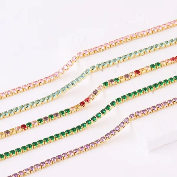 Wholesale Copper Inlay Round Zircon Copper Bracelets