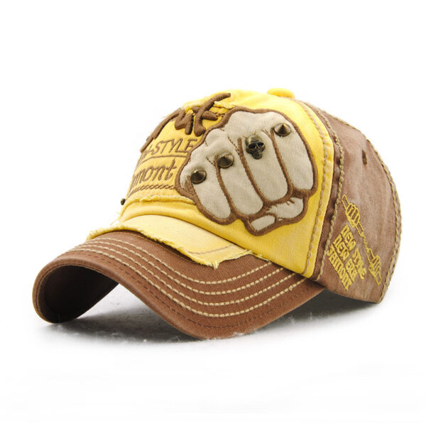 oly-bac07655161b65a4884a164429bf5bb3 Wholesale Factory Direct Sales Fist Baseball Hat for Men and Women Trendy Fashion Letter Rivet Casual Peaked Cap