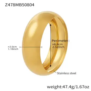 Z478-gold Glossy Bracelet Width 30mm
