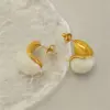 PVD Coated 18K Gold Plated C Shape 304 Stainless Steel Casual Simple Style Waterproof Non Tarnish Ear Studs