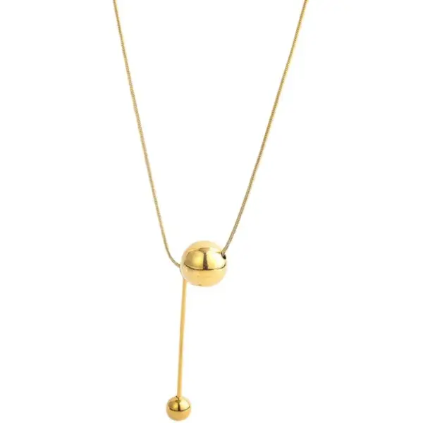 Wholesale PVD Coated Real Gold Plated 18K Gold Solid Color 304 Stainless Steel IG Style Waterproof Non Tarnish 304 Stainless Steel Necklace