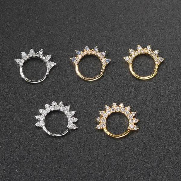 Wholesale Fashion Geometric Copper Plating Zircon Ear Studs 1 Piece