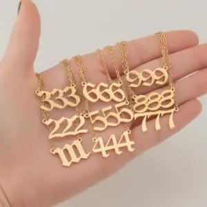 Wholesale Jewelry Fashion Number 201 Stainless Steel 18K Gold Plated Plating Stainless Steel Necklaces