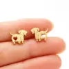 PVD Coated 18K Gold Real Gold Plated Dog 304 Stainless Steel Simple Style Waterproof Non Tarnish Ear Studs