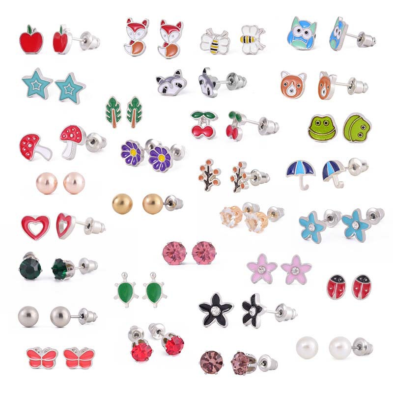 Wholesale Mixed Color Cute Animal Earrings