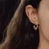 PVD Coated Real Gold Plated C Shape 304 Stainless Steel Simple Style Classic Style Waterproof Non Tarnish Ear Studs