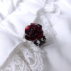 oly-bacde0df837b7d83cb4f2a124b59b237 Wholesale Jun eucalyptus dark red rose ring adjustable punk jewelry factory outlet