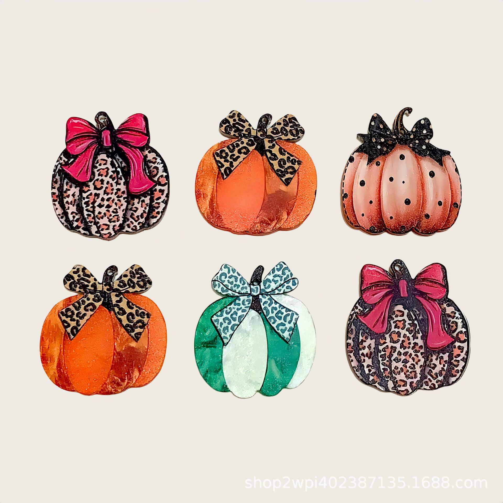 Wholesale Acrylic leopard print pumpkin aessories DIY crafts jewelry Acrylic Flatback