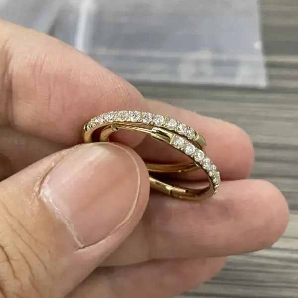 Real Gold Plated Geometric Round 304 Stainless Steel Simple Style Waterproof Non Tarnish Earrings