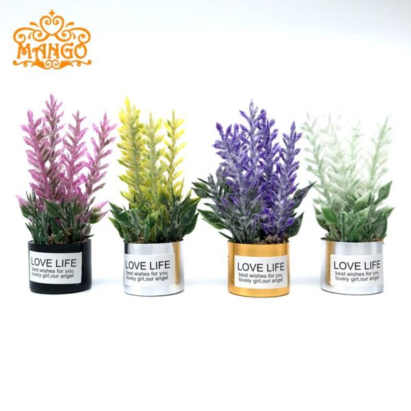 Wholesale 1:12 doll house dollhouse mini model handmade 8 points ob11 plant iron basin lavender flower arrangement fleshy