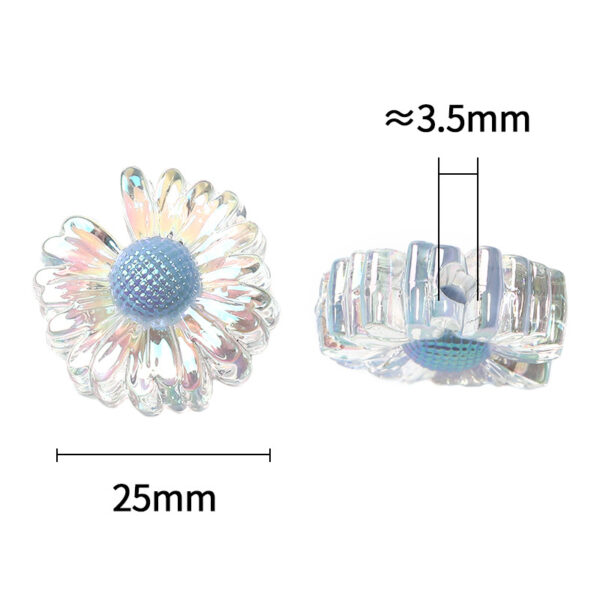 Wholesale 25mm double-sided daisy beads in transparent color-plated acrylic flower beads diy mobile phone chain beads loose beads