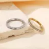 Wholesale Stackable Single Row Flash Diamond Ring Autumn Winter Fashionable Stainless Steel Gold Plated Fingertip Ring Versatile Jewelry Accessory