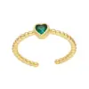 Wholesale Copper Plating Inlay Heart Shape Zircon Open Rings