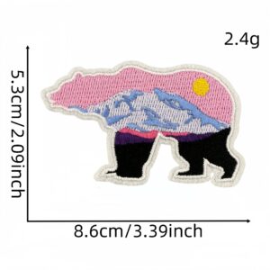 Scenery bear cloth sticker 13#