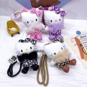 Wholesale Cute Plush Doll hellokitty Pendant Cartoon Doll Leopard KT Pendant Internet Celebrant Couple Gift