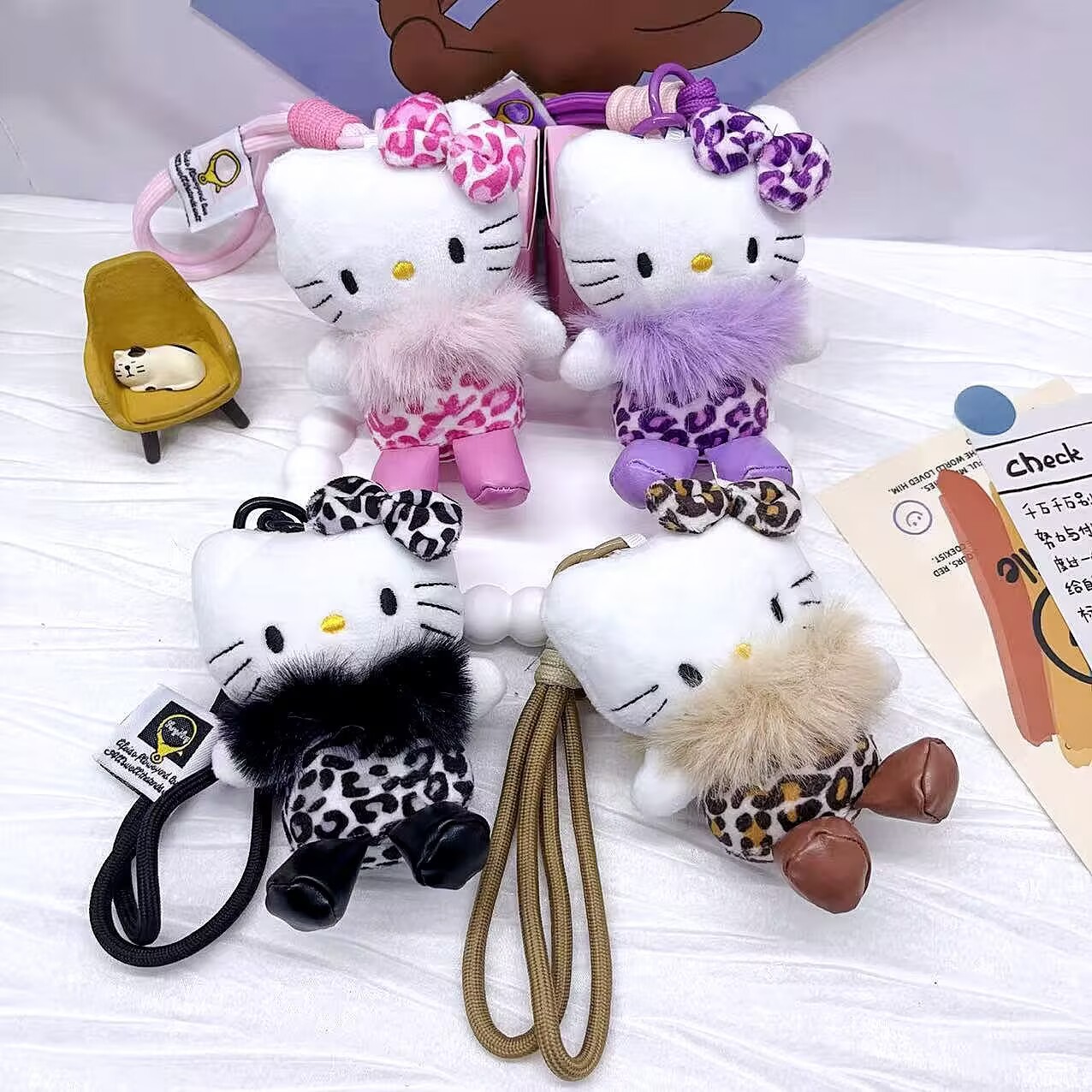 Wholesale Cute Plush Doll Pendant Cartoon Doll Leopard KT Pendant Internet Celebrant Cole Gift
