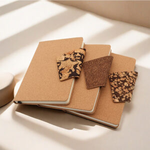 Wholesale A5 environmentally friendly PU cork coffee grounds buckle notebook custom logo business meeting record book notepad