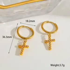Gold stud earrings