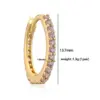 Wholesale Fashion Simple Copper Inlaid Color Diamond Round Ear Clip Earrings Women's Style Ring Light Luxury Earrings Factory Wholesale