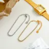 Wholesale Exquisite Stainless Steel 18K Gold Plated Zircon Full Diamond Chain Bracelet Luxury Minimalist Style Lobster Clasp Geometric Pattern