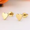 Wholesale PVD Coated 18K Gold Real Gold Plated Heart 304 Stainless Steel Fashion Waterproof Non Tarnish Ear Studs