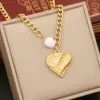 Wholesale Baroque Style Irregular Cross Heart Shape Stainless Steel Imitation Pearl Plating 18K Gold Plated Necklace