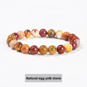 Natural Egg Yolk Stone Bracelet / Diameter 8.1-8.8mm (about 21-23 Pieces)