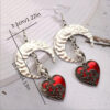 Wholesale silver Moon Accessories Bat Hearts Design Pendant Earrings Vintage Gothic Zinc Alloy Jewelry Creative Men and Women