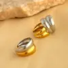 PVD Coated Real Gold Plated 18K Gold Geometric 304 Stainless Steel Retro Simple Style Waterproof Non Tarnish Open Rings