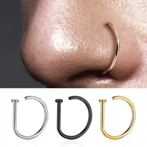 Wholesale Simple Style Solid Color Copper Nose Ring In Bulk Nose Pin