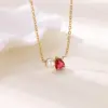 Wholesale 304 Stainless Steel Round Water Droplets Heart Shape PVD Coated Artificial Pearls Zircon 18K Real Gold Plated Elegant Romantic Simple Style Plating Regular Lobster Trigger Clasp Closure Pendant Necklace
