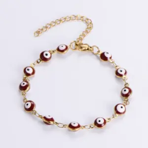 Bracelet round Eye Beads / Red
